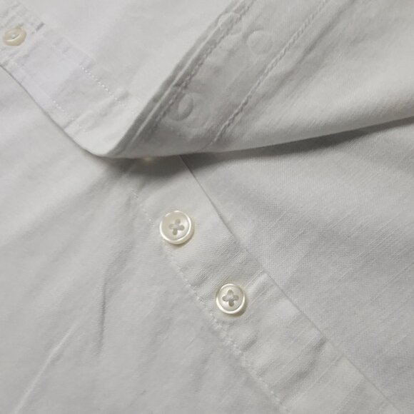 Sedyrak Mens Shirt Linen Blend XL Button Up Short Sleeve White Premium NWT - Picture 7 of 13